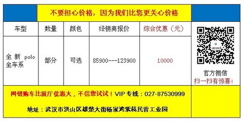 武汉大众new polo喜迎妇女节 优惠1万
