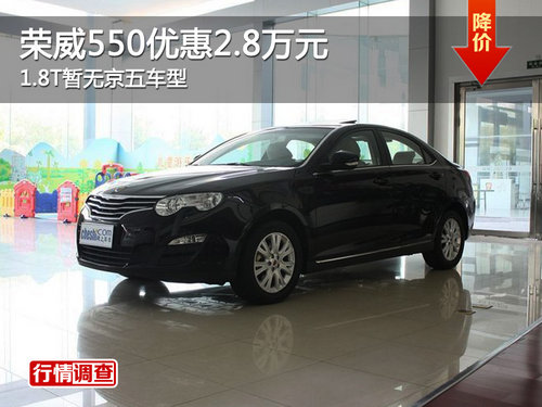 荣威550优惠2.8万元  1.8T暂无京五车型