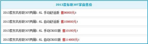 2013款东风标致307上市 售9.68-11.48万