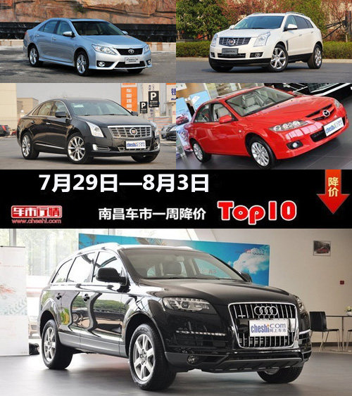 7月29—8月3日 南昌车市一周降价Top10