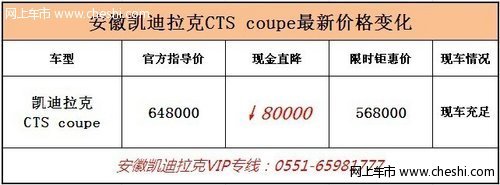 8月团购会安徽凯迪拉克CTS coupe第一季钜惠80000