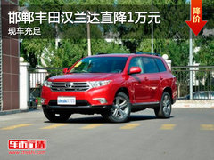 邯郸丰田汉兰达直降1万元 23,24日长安,奇瑞团购在即