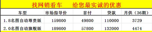 北京现代名图月供3729元轻松“贷”回家
