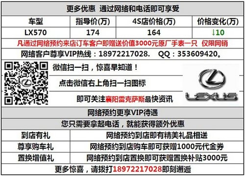 喜迎圣诞襄阳雷克萨斯LX直降10万