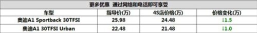 宜昌奥迪A1现车到店最高优惠15000元