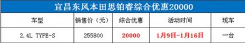 宜昌东风本田思铂睿最高综合优惠20000