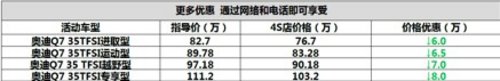 宜昌奥迪Q7新年大促现金直降80000元