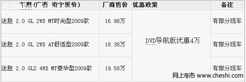 南宁途胜DVD导航版优惠4万 有部分现车