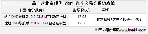 途胜DVD导航仪版优惠超过5万 有部分现车