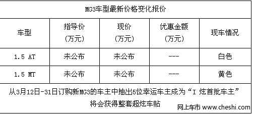 MG3白色/黄色现车 预定送整车个性车贴