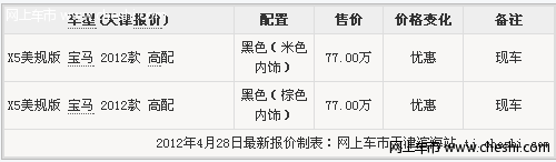 进口宝马X5多少钱 天津店内黑色现车77万特卖