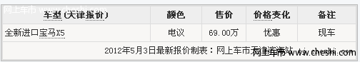 全新进口宝马X5 天津现车69万巨幅促销