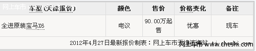 2012款全进原装宝马X6 天津现车最低90万特卖