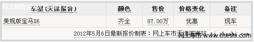 原装美规版宝马X6现车 天津特优价87万