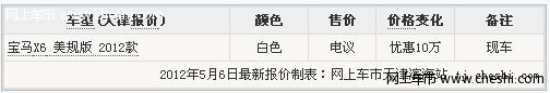 2012款宝马X6美规版排气量大 天津现车优惠10万