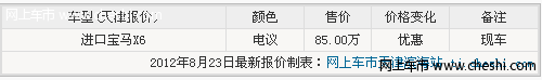 最新款宝马X6降价优惠 天津现车仅85万拿钥匙