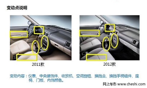 2012款羚羊和2011款羚羊图片对比说明