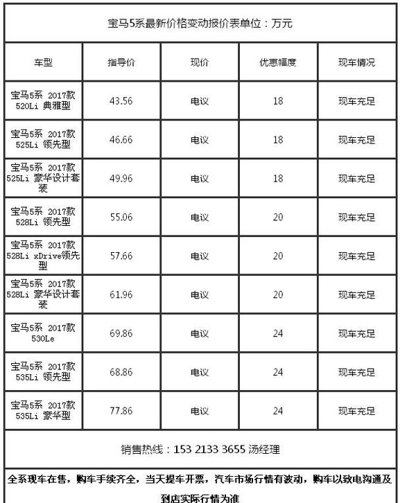 2017款寶馬5系525Li 五一萬元降批發(fā)全國-圖2