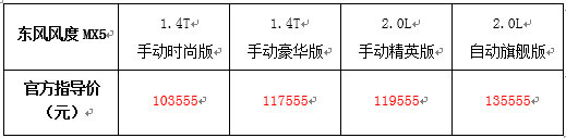 郑州日产东风风度MX5“大器”上市 售价103555元-135555元-图2
