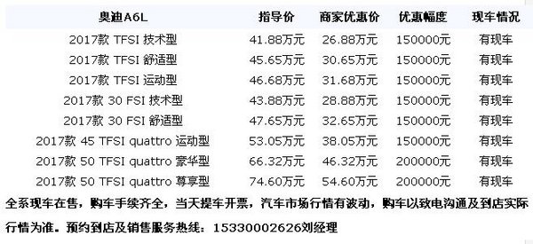 新奧迪A6L降價(jià)優(yōu)惠20萬(wàn) 月底前銷(xiāo)售沖刺-圖2