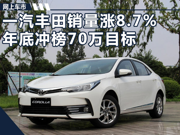 一汽丰田1-11月销量涨8.7% 年底冲榜70万目标-图1