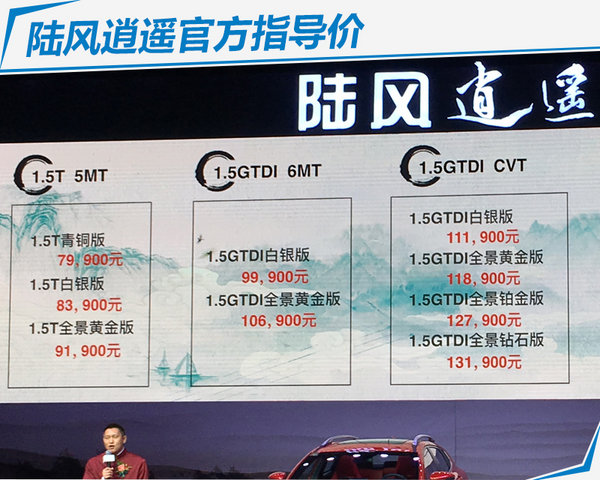 陆风逍遥全新SUV今日正式上市 售7.99-13.19万元-图2