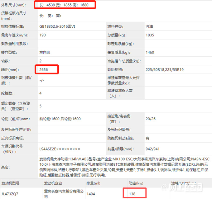 长安新CS55 PLUS实车曝光尺寸加长-超吉利博越-图5