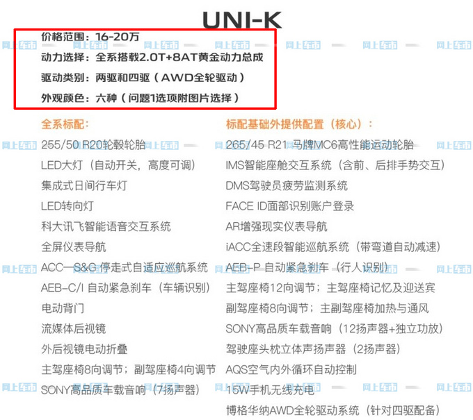 长安UNI-K 2.0T售16-20万元 比CS95更大还便宜-图4