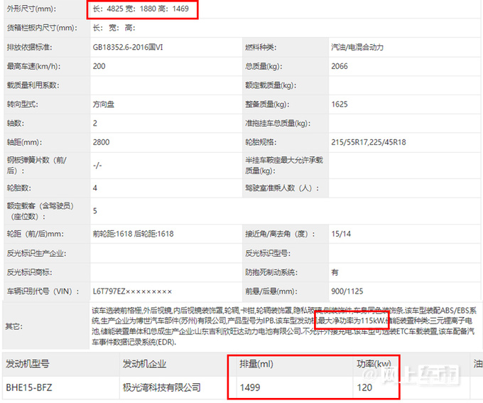 吉利大改款星瑞实拍曝光车身加长4cm 搭1.5T混动-图5