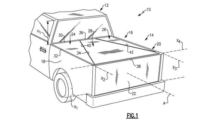 效仿特斯拉Cybertruck福特F-150猛禽最新尾箱盖专利曝光-图2