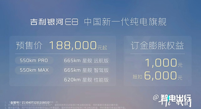 吉利最美轎車銀河E8預售18.3萬起配45英寸大屏-圖1