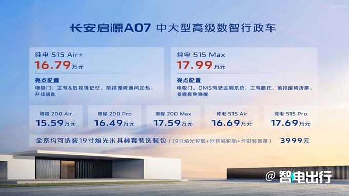 長安官宣啟源A07增2款新車型本月訂15.39萬起售-圖3