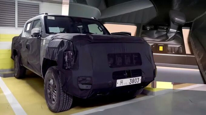 方方正正起亚塔斯曼皮卡实拍谍照曝光-图1