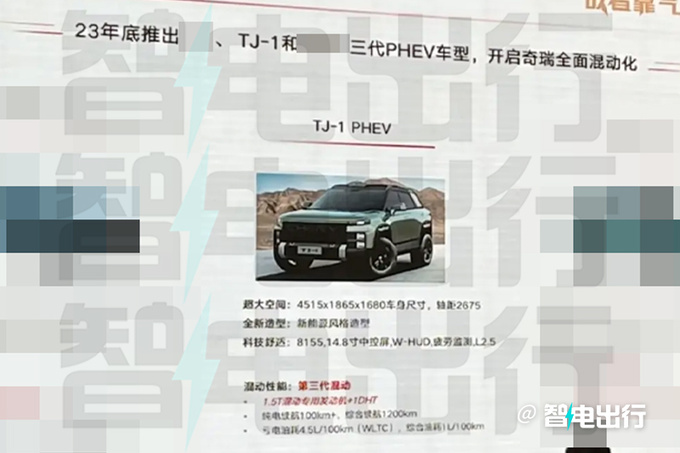 奇瑞TJ-1明天首发搭1.5T插混 百公里油耗仅1L-图6