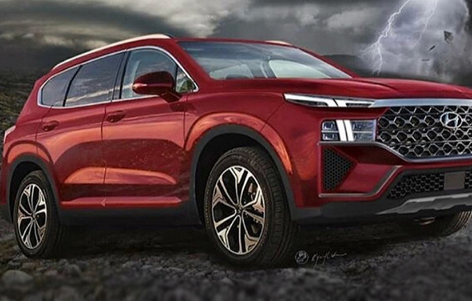 现代新胜达谍照曝光 搭2.5T引擎/车尾像奥迪Q7-图1