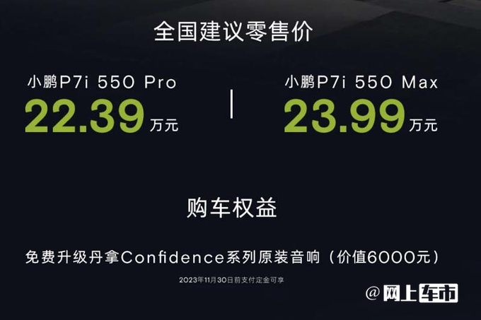 省2.6万买入门版小鹏新P7i售22.39-23.99万元-图2