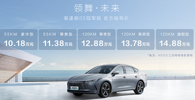 官降2万元比亚迪新驱逐舰05售10.18万-14.88万-图4