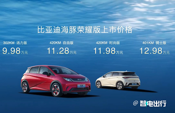 全面降价比亚迪新海豚售9.98-12.98万 增入门版-图1