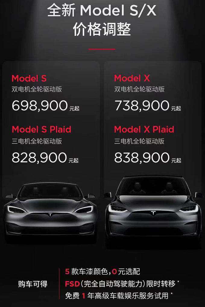最高官降22万特斯拉Model S/X售69.89-83.89万-图1