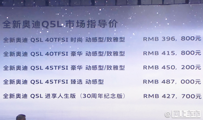 奥迪新款Q5L上市 39.68万元起售 颜值配置全面升级-图1