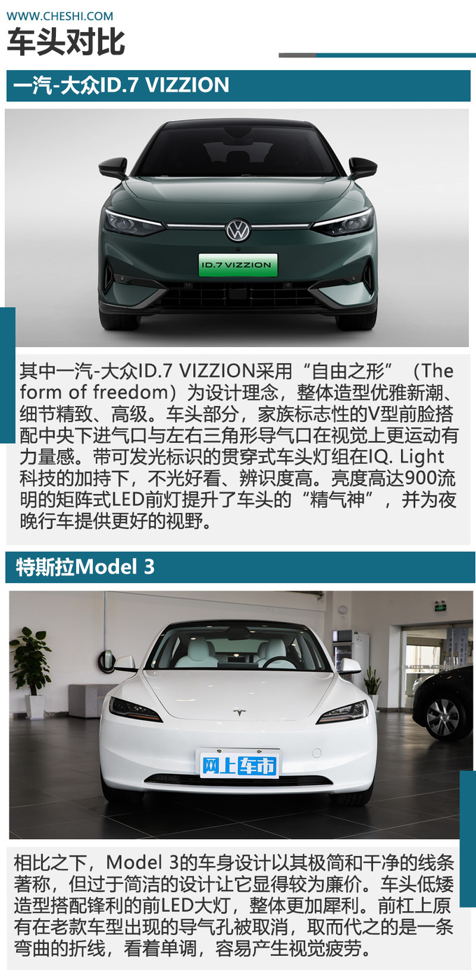 都是标杆级新品一汽-大众ID.7 VIZZION与Model 3谁更务实-图3