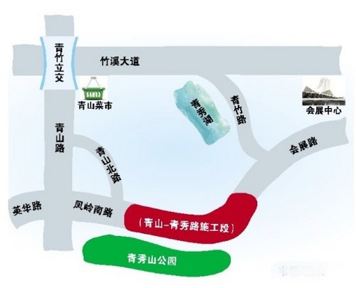 南寧鳳嶺南路路段封閉施工市民去青秀山要繞道走