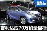 吉利達(dá)成70萬銷量目標(biāo) 3款全新車將上市