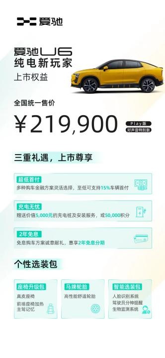 联动中国好声音 打造单品爆款 爱驰U6 补贴后售价21.99万元-图1