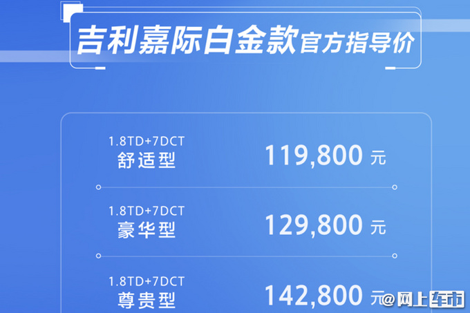 老款卖不动吉利嘉际推白金款车型 11.98万起售-图2