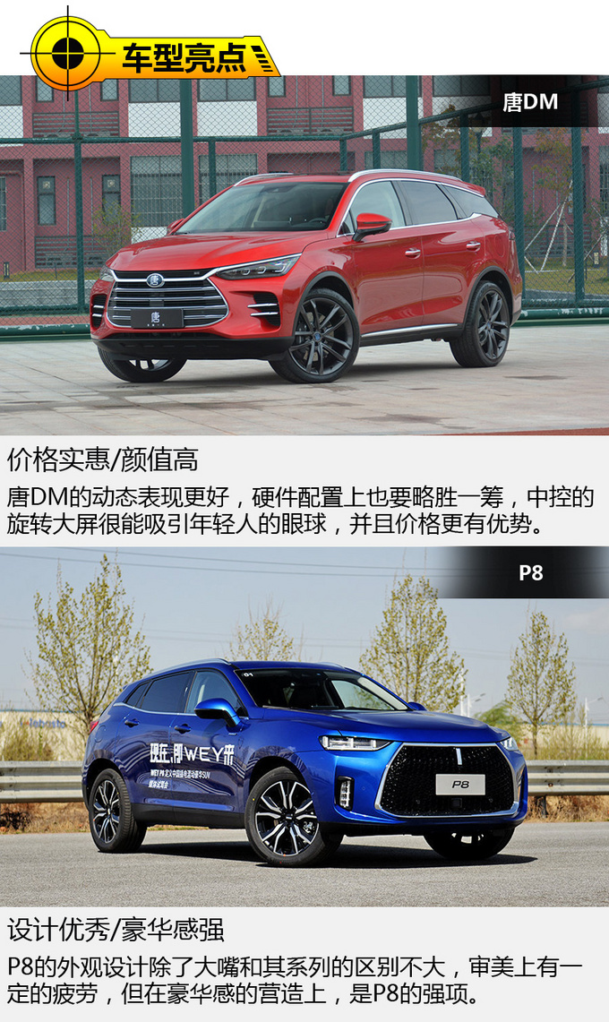 没有油耗顾虑的中型SUV 唐DM对比WEY P8-图5