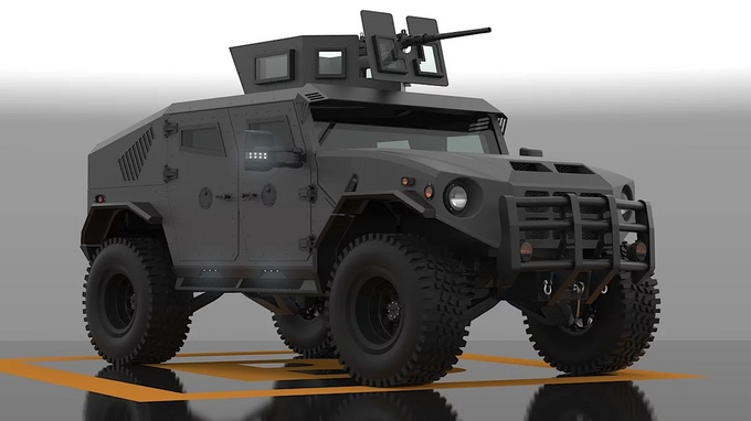 悍马底盘v8柴油带炮塔的皮卡装甲车见过吗-图5