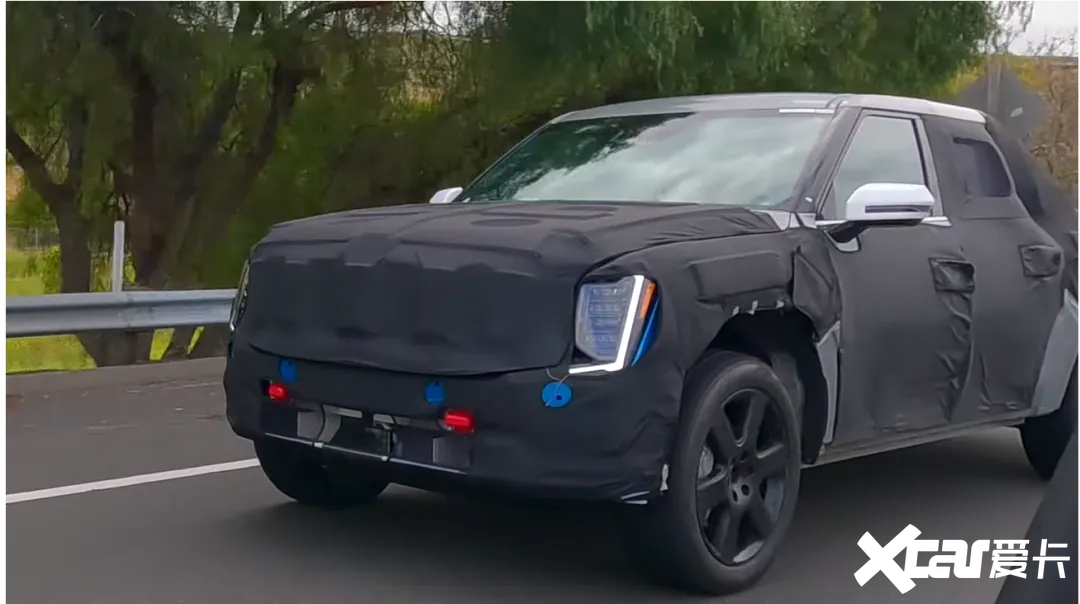 起亚一款全新的电动皮卡在美国进行测试,谍照曝光