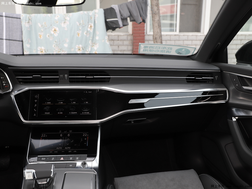 黑色奥迪a6l 2020款 45 tfsi臻选动感型内饰中控高清图片(2/42)_网上