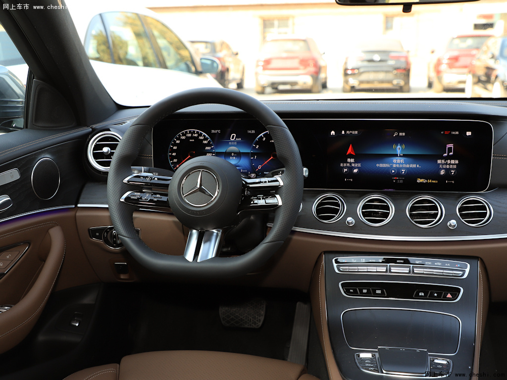 栗棕色奔驰e级 2021款 e 260 l运动型内饰中控图片(1/39)_网上车市